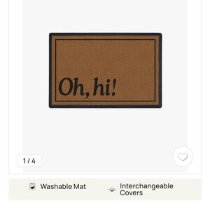 Oh, hi! Brown Welcome Doormat by Ruggable